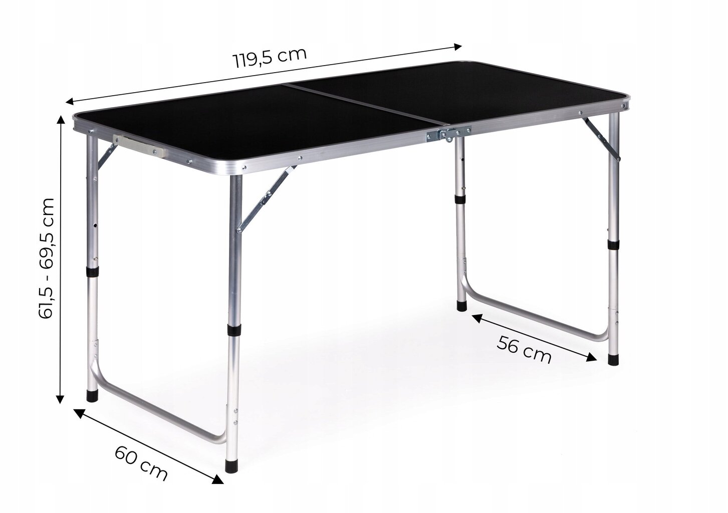 Modernhome Tourist table folding camping table black hind ja info | Matkamööbel | kaup24.ee