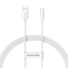 Baseus Superior Series Cable USB to USB-C, 65W, PD, 1m (white) цена и информация | Кабели для телефонов | kaup24.ee