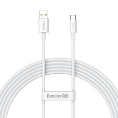 Baseus Superior Series Cable USB to USB-C, 65W, PD, 2m (white) hind ja info | Mobiiltelefonide kaablid | kaup24.ee