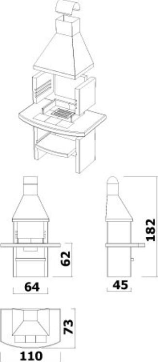 Betoonist väligrill VARIANT ATLANTIK + Värvitud katus hind ja info | Grillid | kaup24.ee