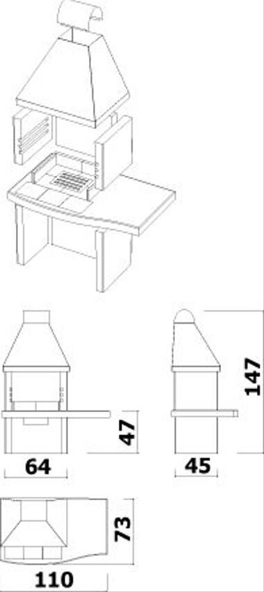 Betoonist väligrill VARIANT PIANO + Värvitud katus цена и информация | Grillid | kaup24.ee