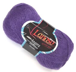 Kudumislõng Lanoso Angora Millennium Metallic 100g, värvus lilla 944 hind ja info | Kudumistarvikud | kaup24.ee