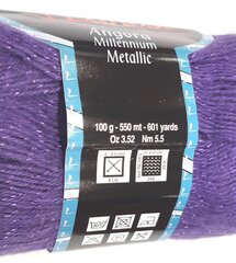 Kudumislõng Lanoso Angora Millennium Metallic 100g, värvus lilla 944 hind ja info | Kudumistarvikud | kaup24.ee