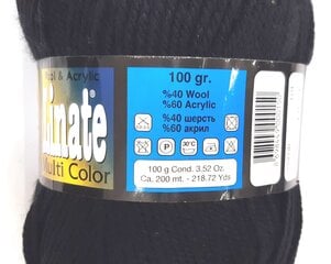 Kudumislõng Linate Multi Color 100g; värv must 832J цена и информация | Принадлежности для вязания | kaup24.ee