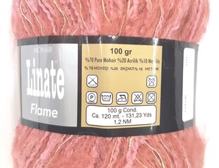 Kudumislõng Linate Mohair Flame 100g; värv roosa 90 hind ja info | Kudumistarvikud | kaup24.ee