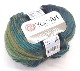 Kudumislõng YarnArt Harmony 50g, värv kirju A-4 цена и информация | Принадлежности для вязания | kaup24.ee