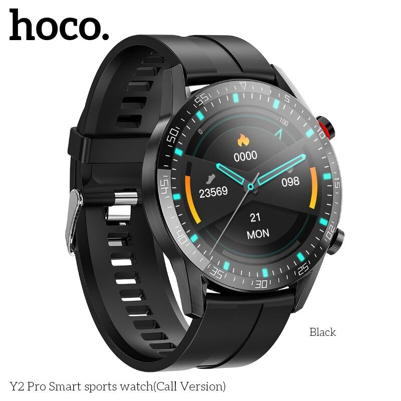 Hoco Y2 Pro Black цена и информация | Nutikellad (smartwatch) | kaup24.ee