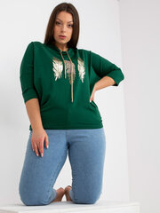 темно-зеленая блуза больших размеров в спортивном стиле цена и информация | Женские блузки, рубашки | kaup24.ee