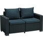 Sodo sofa dvivietė California Sofa, pilka цена и информация | Aiamööbli komplektid | kaup24.ee