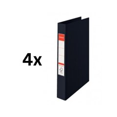 Папка Esselte Vivida, А4, корешок 35 мм, 4 кольца 25 мм, в упаковке 4 шт., цвет черный цена и информация | Канцелярские товары | kaup24.ee