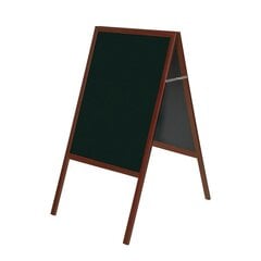 Доска меловая двухсторонняя стоячая BI-OFFICE 90x120, высота 150 см, рамка черная, доска черная цена и информация | Смягчает воду и защищает Вашу посудомоечную машину от извести. | kaup24.ee