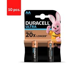 Patareid DURACELL ULTRA AA, 2 tk., pakis 10 tk. цена и информация | Батарейки | kaup24.ee