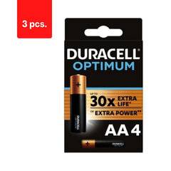 Батарейки DURACELL Optimum, AA, 4 шт., в упаковке 3 шт. цена и информация | Батарейки | kaup24.ee