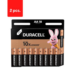 Батарейки DURACELL AA, LR6 18 шт., в упаковке 2 шт. цена и информация | Батарейки | kaup24.ee