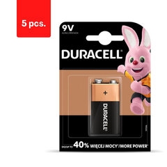 Patareid DURACELL 9V, LR61, 1tk, pakis 5 tk. цена и информация | Батарейки | kaup24.ee