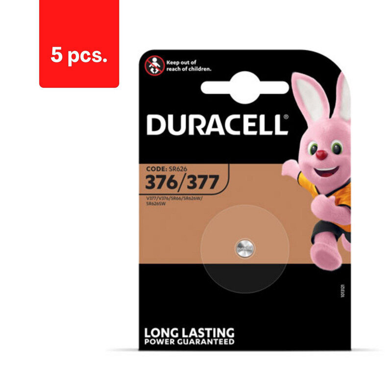 Patareid DURACELL 377, 1tk, pakis 5 tk. hind ja info | Patareid | kaup24.ee