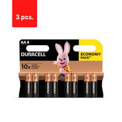 Patareid DURACELL AA, LR6, 8 tk., pakis 3 tk. hind ja info | Patareid | kaup24.ee