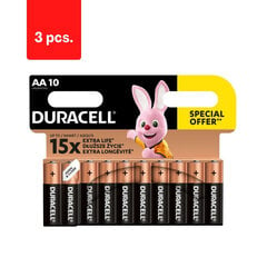 Patareid DURACELL AA, 10 tk., pakis 3 tk. цена и информация | Батарейки | kaup24.ee