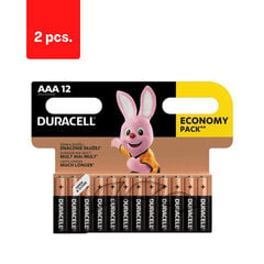 Батарейки DURACELL AAA, LR03, 12 шт., в упаковке 2 шт. цена и информация | Батерейки | kaup24.ee