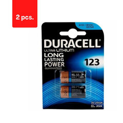 Батарейки DURACELL Lithium 123, 2 шт., в упаковке 2 шт. цена и информация | Батерейки | kaup24.ee
