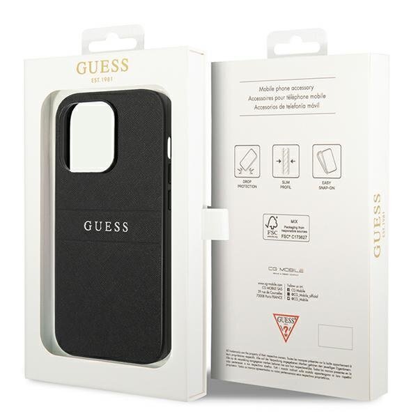 Guess GUHCP14LPSASBBK iPhone 14 Pro 6.1 "black / black Saffiano Strap цена и информация | Telefoni kaaned, ümbrised | kaup24.ee