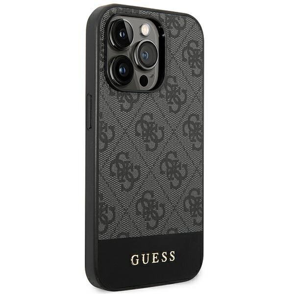 Guess GUHCP14LG4GLGR iPhone 14 Pro 6.1 "gray / gray hard 4G Stripe Collection цена и информация | Telefoni kaaned, ümbrised | kaup24.ee