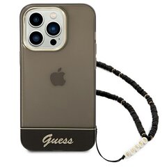 Guess GUHCP14LHGCOHK iPhone 14 Pro 6.1 "черный / черный полупрозрачный жемчужный ремешок цена и информация | Чехлы для телефонов | kaup24.ee