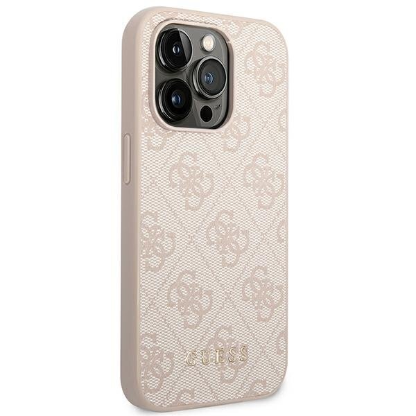 Guess GUHCP14LG4GFPI iPhone 14 Pro 6.1 "pink / pink hard 4G Metal Gold Logo hind ja info | Telefoni kaaned, ümbrised | kaup24.ee