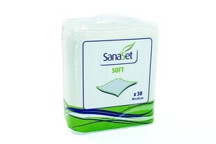 Ühekordsed mähkimislinad SanaSet Soft, 90x60 cm, 30 tk. hind ja info | Niisked salvrätikud | kaup24.ee