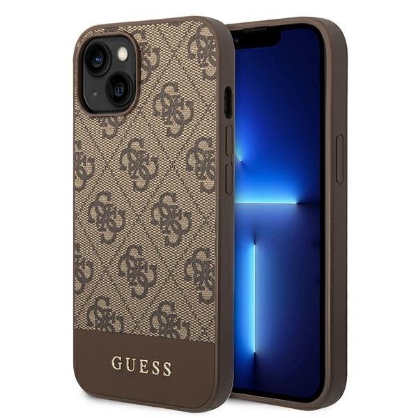 Guess GUHCP14SG4GLBR iPhone 14 6.1 "brown / brown hard 4G Stripe Collection цена и информация | Telefoni kaaned, ümbrised | kaup24.ee