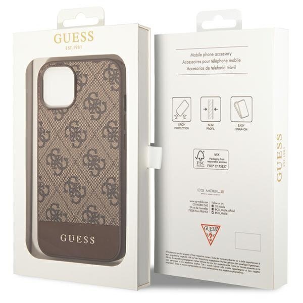 Guess GUHCP14SG4GLBR iPhone 14 6.1 "brown / brown hard 4G Stripe Collection hind ja info | Telefoni kaaned, ümbrised | kaup24.ee