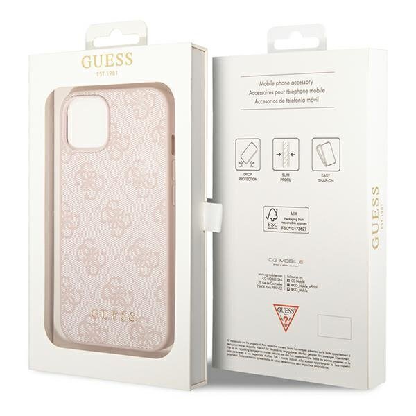 Guess GUHCP14SG4GFPI iPhone 14 6.1 "pink / pink hard 4G Metal Gold Logo hind ja info | Telefoni kaaned, ümbrised | kaup24.ee