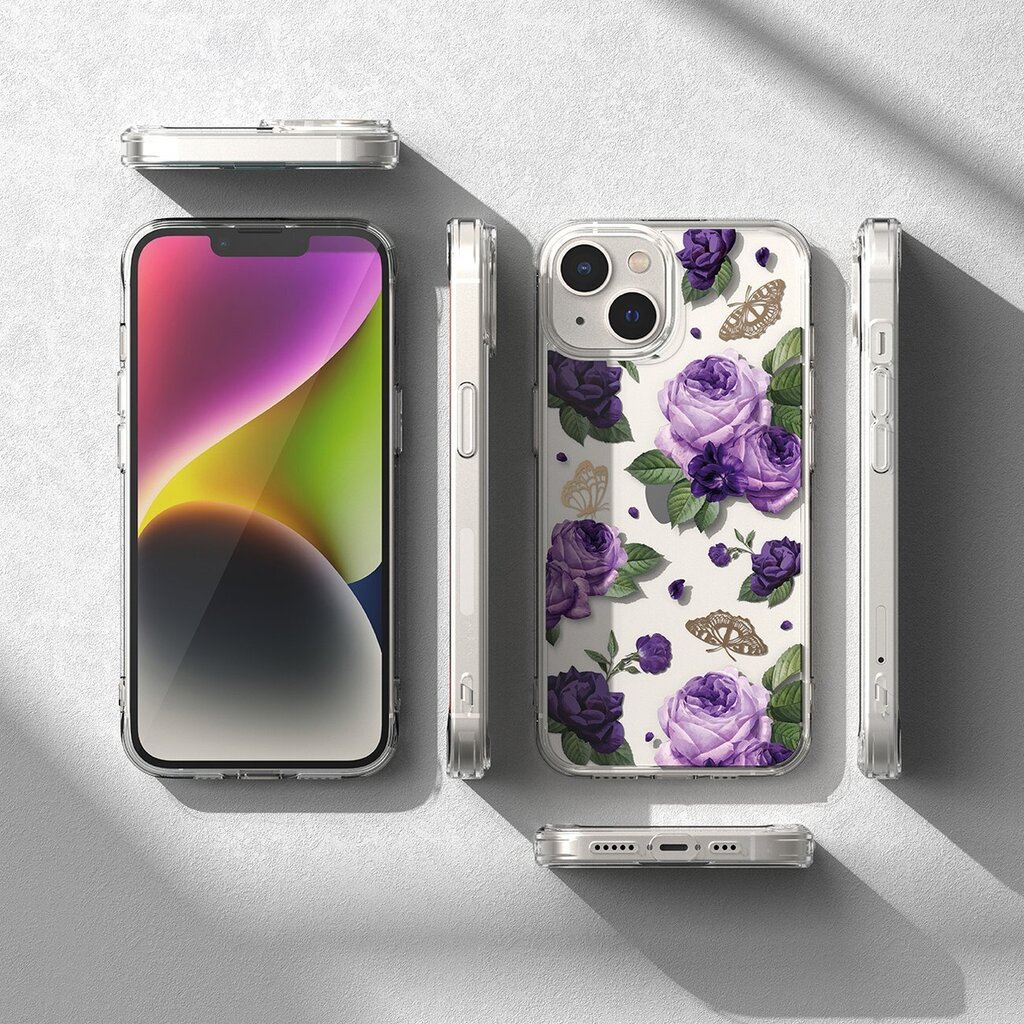 Ringke Fusion iPhone 14 Plus transparent (Purple rose) (FD637E29) цена и информация | Telefoni kaaned, ümbrised | kaup24.ee