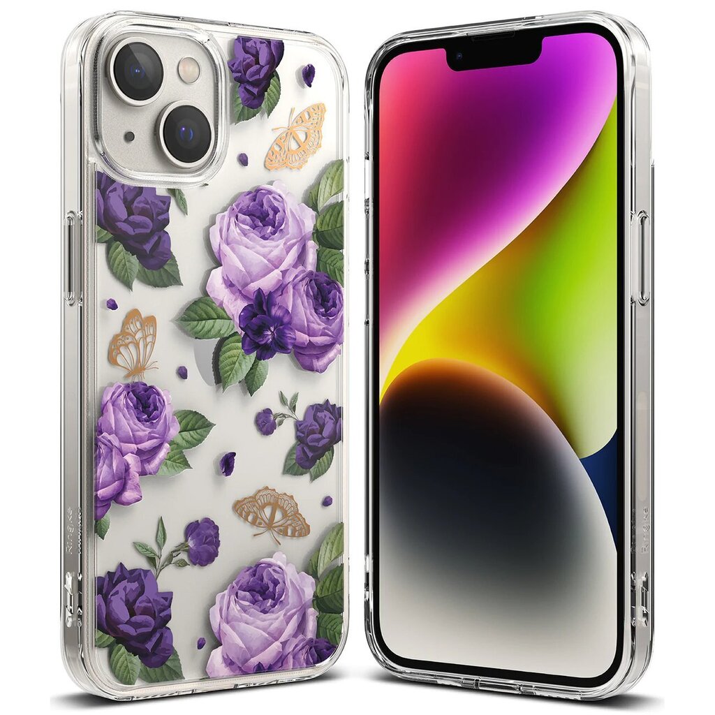 Ringke Fusion iPhone 14 Plus transparent (Purple rose) (FD637E29) цена и информация | Telefoni kaaned, ümbrised | kaup24.ee