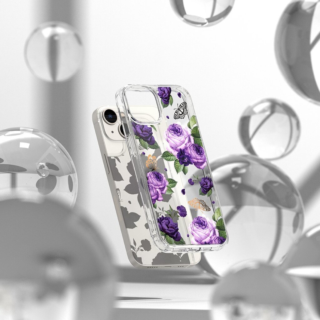 Ringke Fusion iPhone 14 Plus transparent (Purple rose) (FD637E29) цена и информация | Telefoni kaaned, ümbrised | kaup24.ee