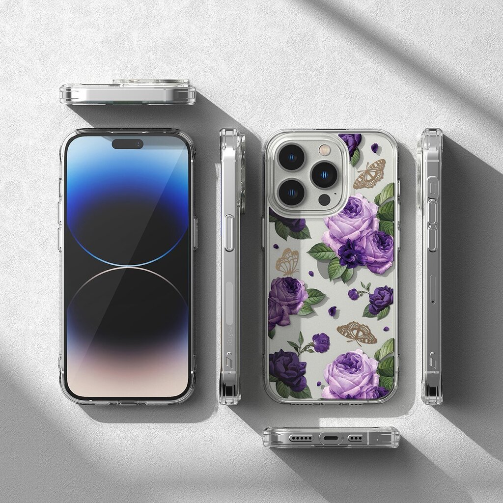 Ringke Fusion iPhone 14 Pro transparent (Purple rose) (FD641E29) hind ja info | Telefoni kaaned, ümbrised | kaup24.ee