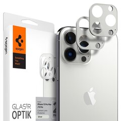 Защитная пленка для объектива Spigen Optik, iPhone 13 Pro/13 Pro Max, серебристая цена и информация | Защитные пленки для телефонов | kaup24.ee