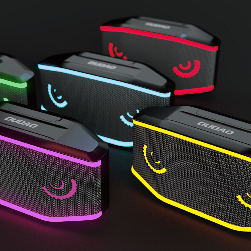 Dudao Y10XS, Waterproof IP7 Wireless Bluetooth 5.0 RGB 5W 1200mAh Black hind ja info | Kõlarid | kaup24.ee