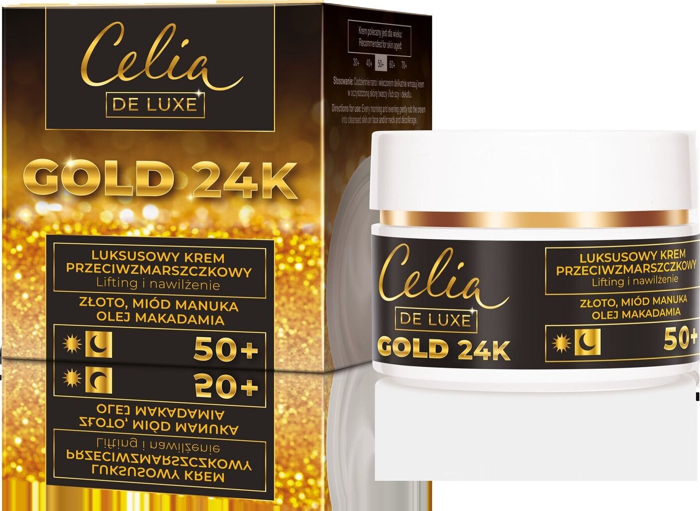 Kortsudevastane näokreem Celia De Luxe Gold 24K 50+, 50 ml цена и информация | Näokreemid | kaup24.ee