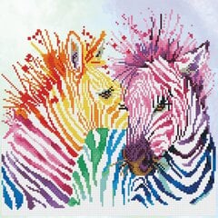 Teemantmosaiik Rainbow Zebras, 40x40 cm hind ja info | Teemantmaalid, teemanttikandid | kaup24.ee