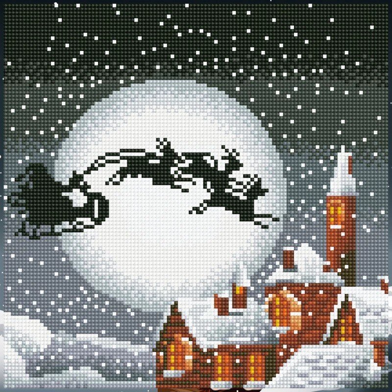 Teemantmosaiik Santa Sleigh, 30,50x30,50 cm цена и информация | Teemantmaalid, teemanttikandid | kaup24.ee