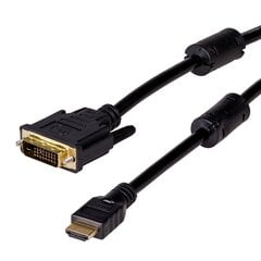 Akyga AK-AV-11, DVI-D/HDMI, 1.8 m цена и информация | Кабели и провода | kaup24.ee