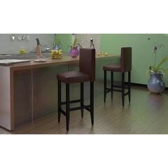 Барные стулья из коричневой искусственной кожи, 6 шт. цена и информация | Стулья для кухни и столовой | kaup24.ee