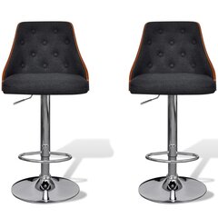 Барные стулья со спинкой и регулируемой высотой, 2 шт. цена и информация | Стулья для кухни и столовой | kaup24.ee