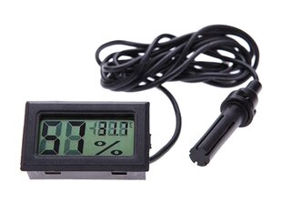 Elektrooniline termomeeter LCD, must цена и информация | Метеорологические станции, термометры | kaup24.ee