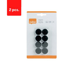 Магниты NOBO, 20 мм, 8 шт., черные, в упаковке 2 шт. цена и информация | Канцелярские товары | kaup24.ee