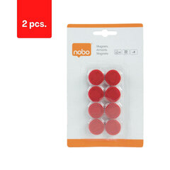Магниты NOBO, 20 мм, 8 шт., красные, в упаковке 2 шт. цена и информация | Канцелярские товары | kaup24.ee