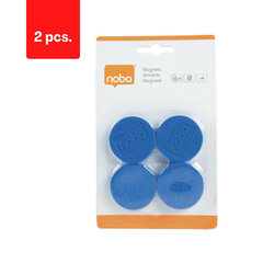 Магниты NOBO, 38 мм, 4 шт., синие, в упаковке 2 шт. цена и информация | Канцелярские товары | kaup24.ee