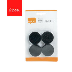 Magnetid Nobo, 38 mm, 4 tk, must sp., pakend 2 tk hind ja info | Kirjatarbed | kaup24.ee