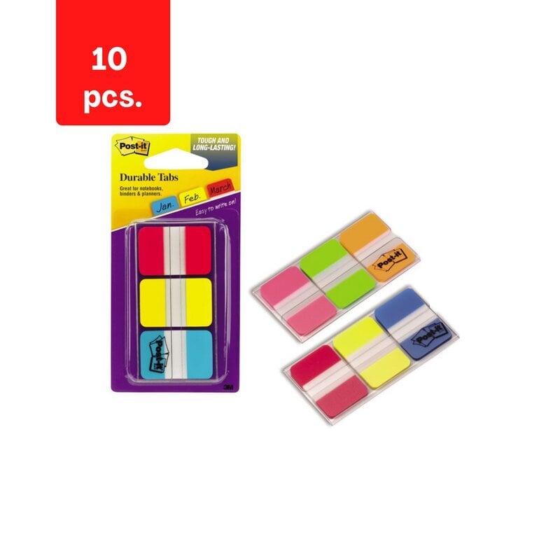 Kleepuvad markerid Post-It, 25,4 x 38 mm, 3 värvi, pakis 10 tk цена и информация | Kirjatarbed | kaup24.ee